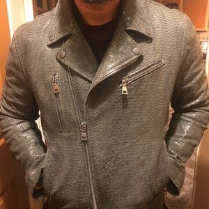 Snake print/skin Goat Leather Jacket